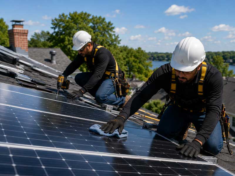 Installer performing Inspection, troubleshooting, monitoring support, and maintenance